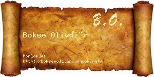 Bokse Olivér névjegykártya